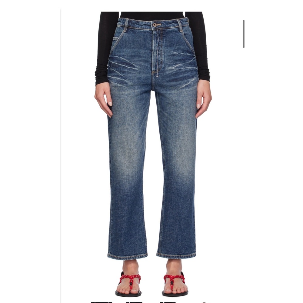 Fax Copy Express High Waisted Straight Leg Jeans‎ Dark Wash Blue Size Medium
